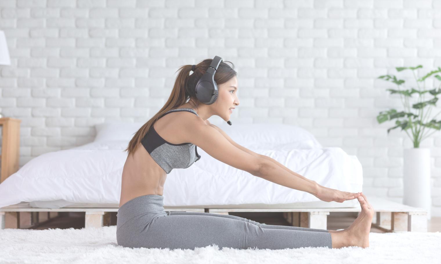 Person practicing breathing exercises in a calm environment